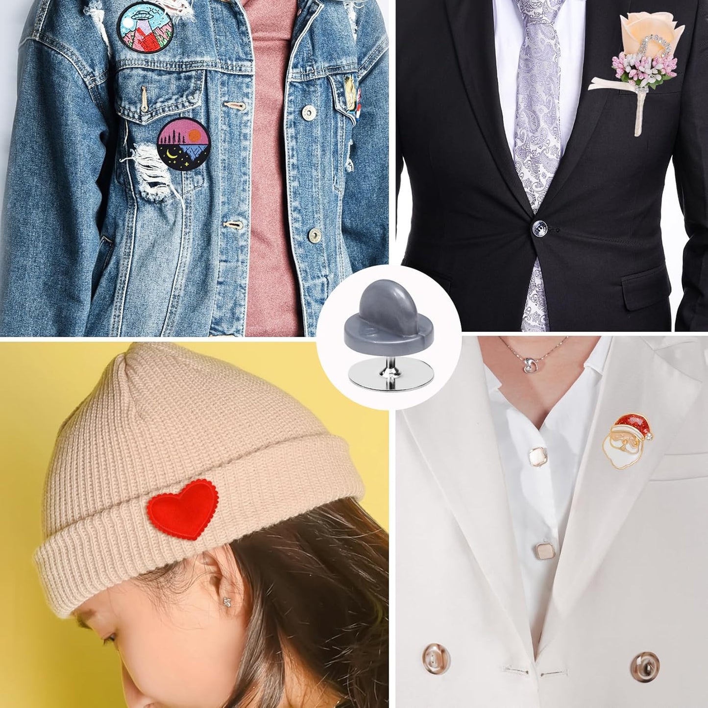 400pcs PVC Rubber Butterfly Clutch Pins Tie Tacks Blank for Uniform Badges Backing Holder Clasp Lapel Enamel Pins(200 Sets),Gray