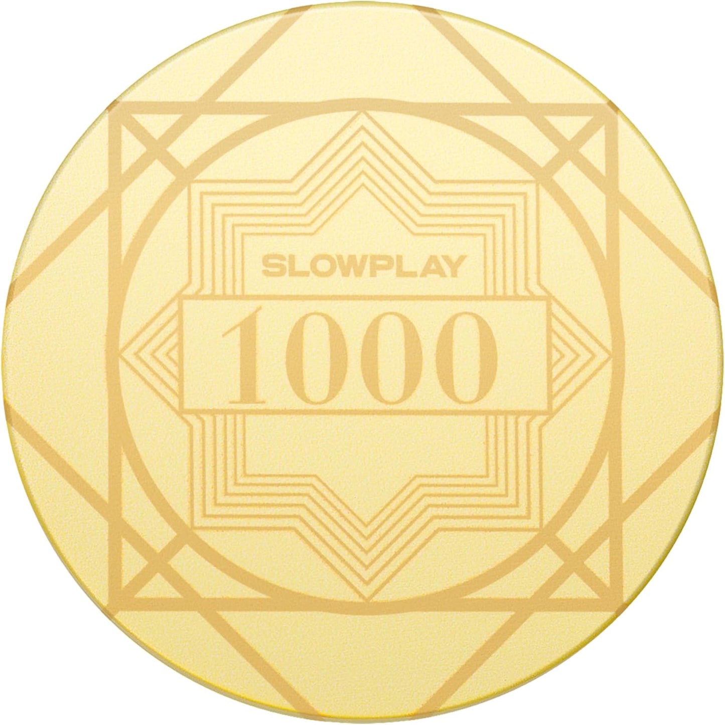 SLOWPLAY Nash Ceramic Poker Chips in Bulk, Casino Grade Ceramic 10-Gram Poker Chip for Texas Hold'em, 39mm Professional Chips Pack of 50 with Denomination of 1000