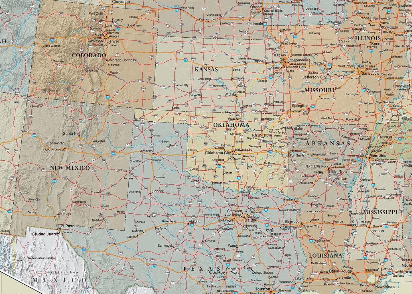 24x36 United States, USA Contemporary Premier Wall Map Poster (24x36 PAPER)