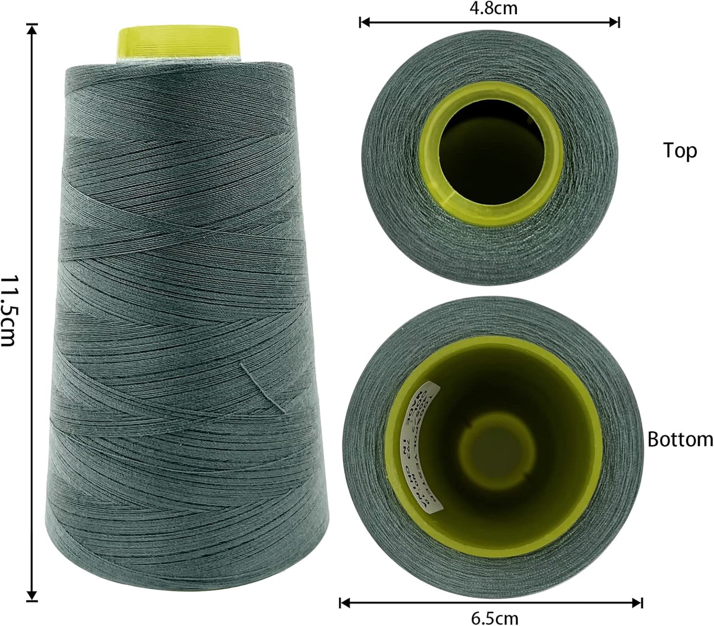 Tortoise 4 Cones of 3000 Yards Each Spool Thread for All Purpose Sewing, Serger, Overlock, Quilting, 100% Polyester, 40S/2 Pewter