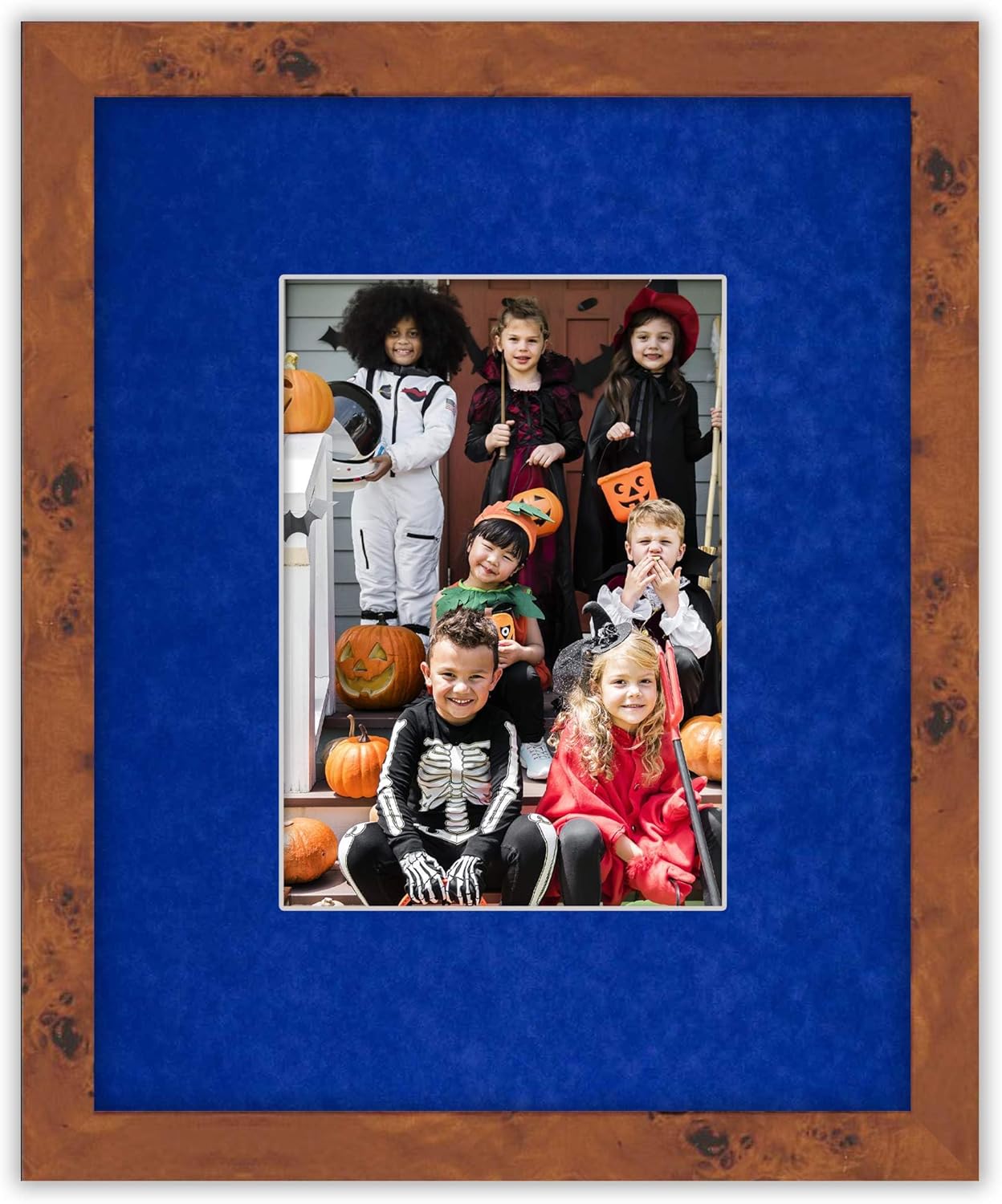Pack of TEN 11x14 Mats Bevel Cut for 8.5x11 Photos - Acid Free Royal Blue Suede Precut Matboards For Pictures, Photos, Framing - 4-ply Thickness