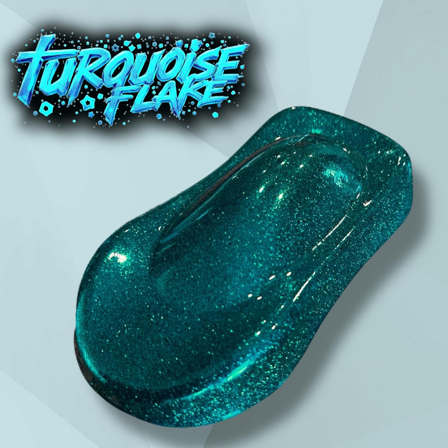 LiME LiNE Sprayable Metal Flake Paint Additive: Solvent Resistant Glitter for Automotive Custom Painting (Turquoise)