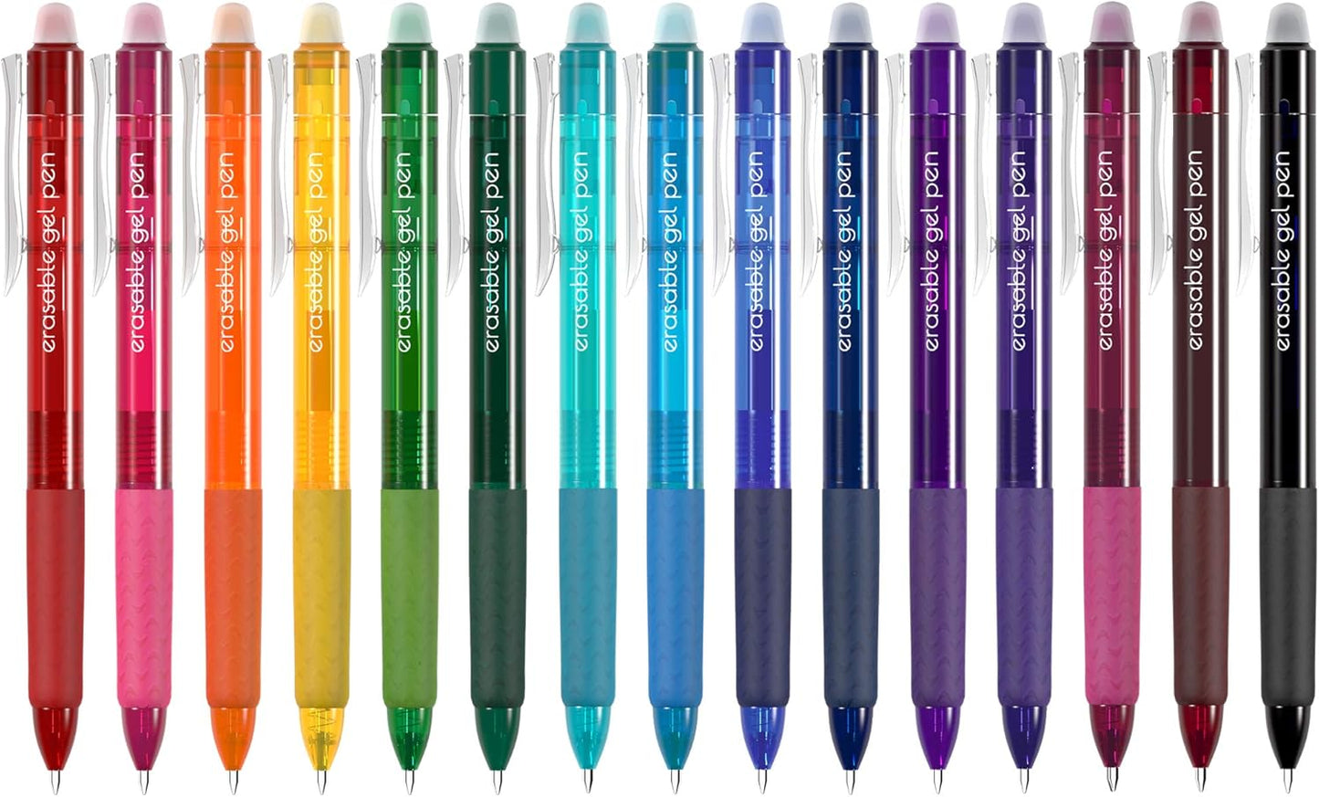Vanstek 15 Colors Retractable Erasable Gel Pens Clicker, Fine Point(0.7), Make Mistakes Disappear, Premium Comfort Grip for Drawing Writing Planner and School Supplies