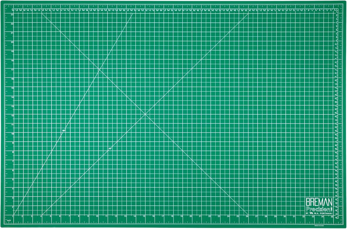 Breman Precision 24x36 Inch Self Healing Cutting Mat - 2-Sided 5-Ply PVC Green/Black Cutting Mats for Crafts, Sewing, Quilting and DIY Projects - Durable and Non-Slip Design with Precise Grid Lines