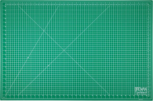 Breman Precision 24x36 Inch Self Healing Cutting Mat - 2-Sided 5-Ply PVC Green/Black Cutting Mats for Crafts, Sewing, Quilting and DIY Projects - Durable and Non-Slip Design with Precise Grid Lines