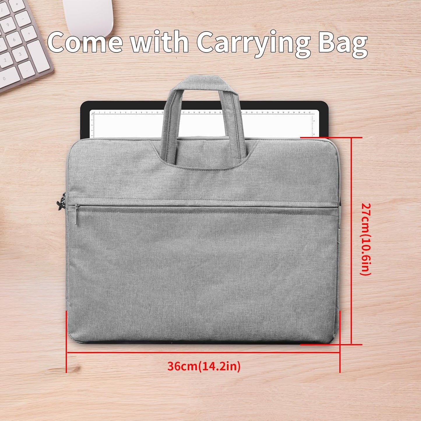 Phylosal Rechargeable A4 Light Pad with Carry Bag, Ultra-Thin Magnetic Tracing Light Box for Drawing, Diamond Art Painting Light Board with Side Button, Super Bright Light Table for Sketching (Black)