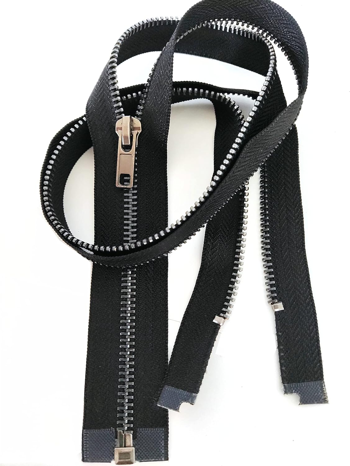 Leekayer Zipper 5# 26 Inch Metal Zippers Black Nickel 66cm Separating Zipper for Sewing Jackets Bag Crafts Handmade Replacement Zipper for Repair Coat Bulk 2pcs