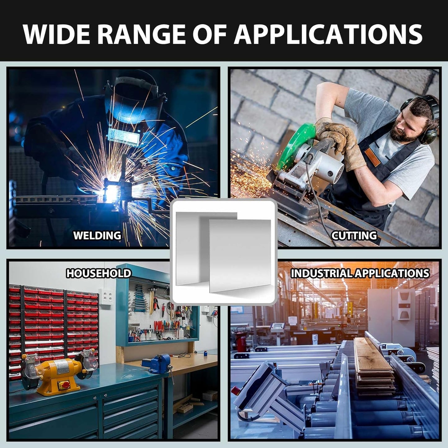 2 Pcs 16 Gauge 6 x 6 Inch Metal Steel Sheet Steel Plate Mild Carbon Cold Rolled Square Weldable Metal Panels for Outside Industrial DIY Use Projects Weld Accessories