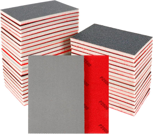 24 Pcs Sanding Sponge 2500 Grit, Washable & Reusable Sanding Blocks for Wood, Metal, Drywall, Glazing, Wet Dry Sandpaper for Smooth Finishing