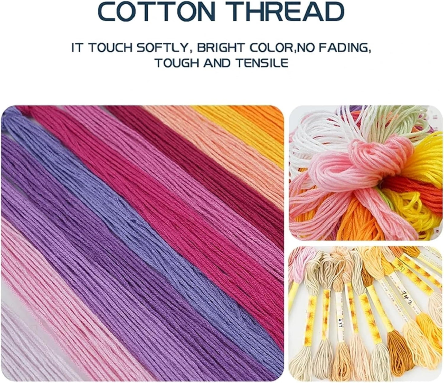 Joyhoor Stamped Cross Stitch Kits for Beginners, Needlepoint Kits for Adults, 11CT Counted Embroidery Kits-Colorful Peacock 18x18 inchs