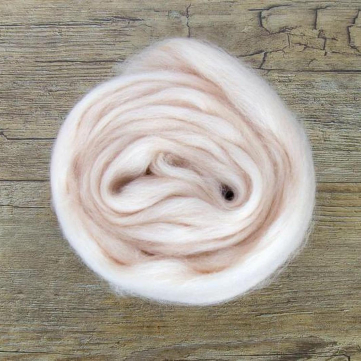 Revolution Fibers Dyed Corriedale Wool | 8 Ounces of Premium Combed Wool Top | 26 Micron, 100% Pure Corriedale Wool Roving, Ethically Sourced (Eggshell Biege)