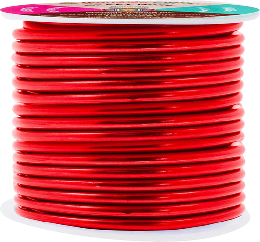 Mandala Crafts 10 Gauge Anodized Aluminum Craft Wire for Jewelry Making - 32 FT Colored Flexible Red Wire - Bendable for Bonsai Armature Crafting Sculpting