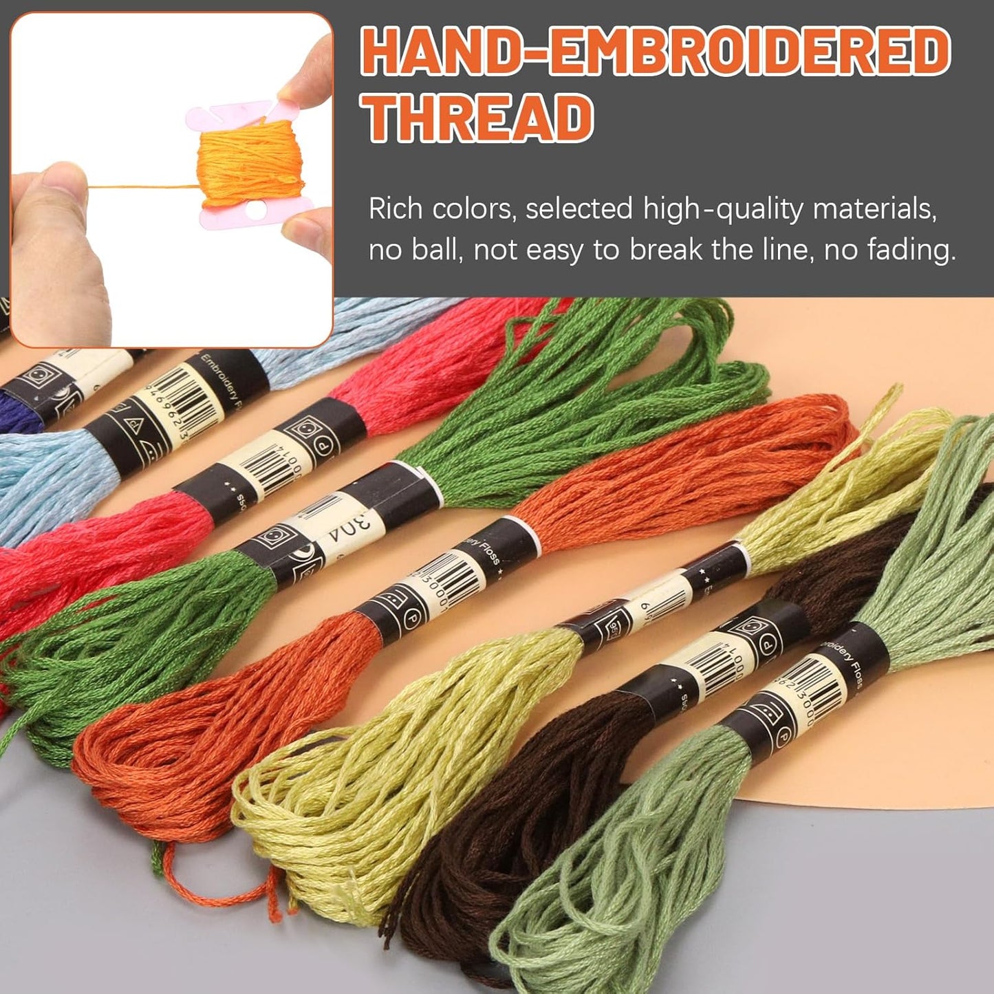 Tanstic 157Pcs Embroidery Floss Organizer Kit, Include 50 Color Embroidery Floss, Floss Bobbins, Bobbin Winder, Stickers, Needle Threader, Ruler, Scissor with 36 Compartments Jewelry Storage Box