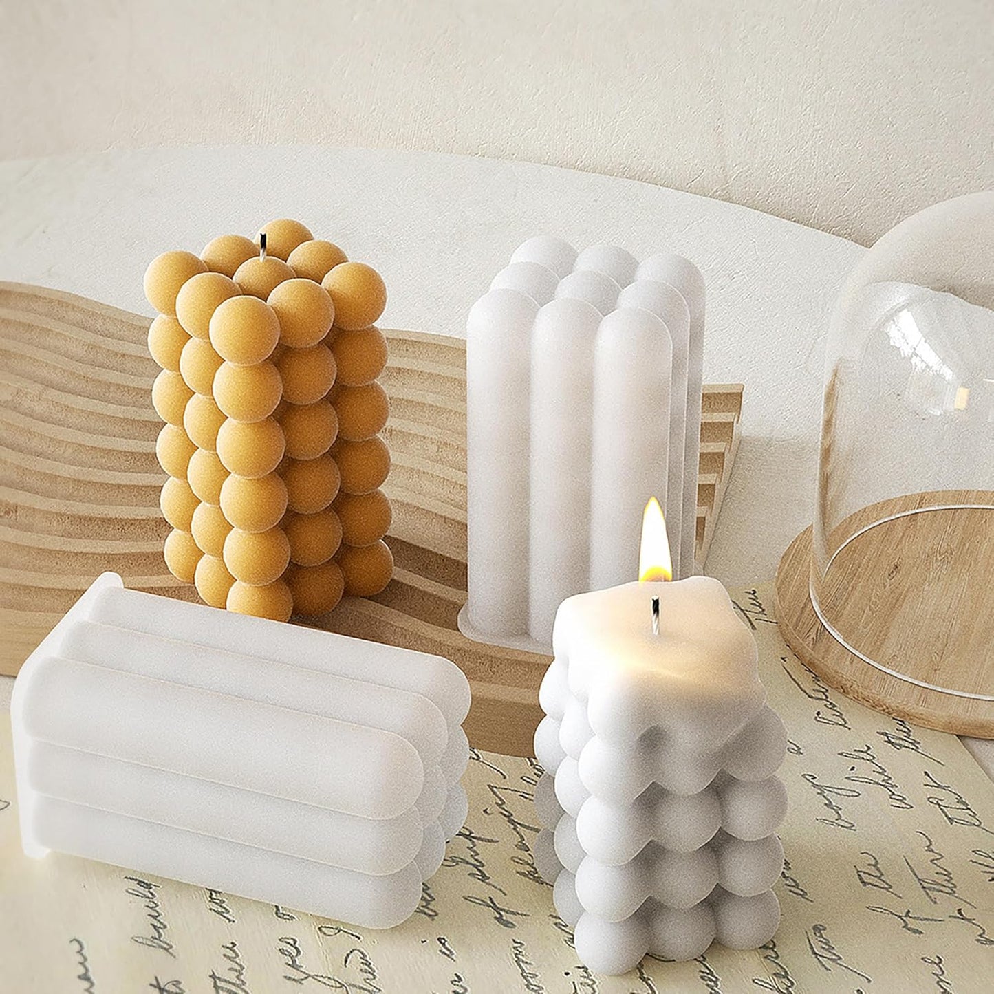 Ball Pillar Cylinder Heart Cylinder Resin Casting Mold Resin Making Molds Silicone Mold for Candle Home Decorate 3D Animal Mold Candle Making Mold