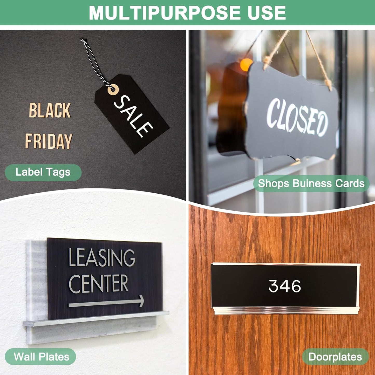 20-Pack Anodized Aluminium Laser Engraved Mount Metal Plate 3x2x0.03 Inch Engraver Blank Anodized Aluminum Sheets for DIY Laser Printing/Home/Office[Black]