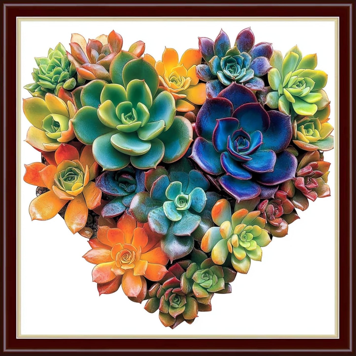 Dimensean Stamped Cross Stitch Kits Full Range of Embroidery Patterns Starter Kits for Beginners Adult or Kids DIY Cross Stitches Needlepoint Kits 11CT-Love Succulent Plants 18x18 inch