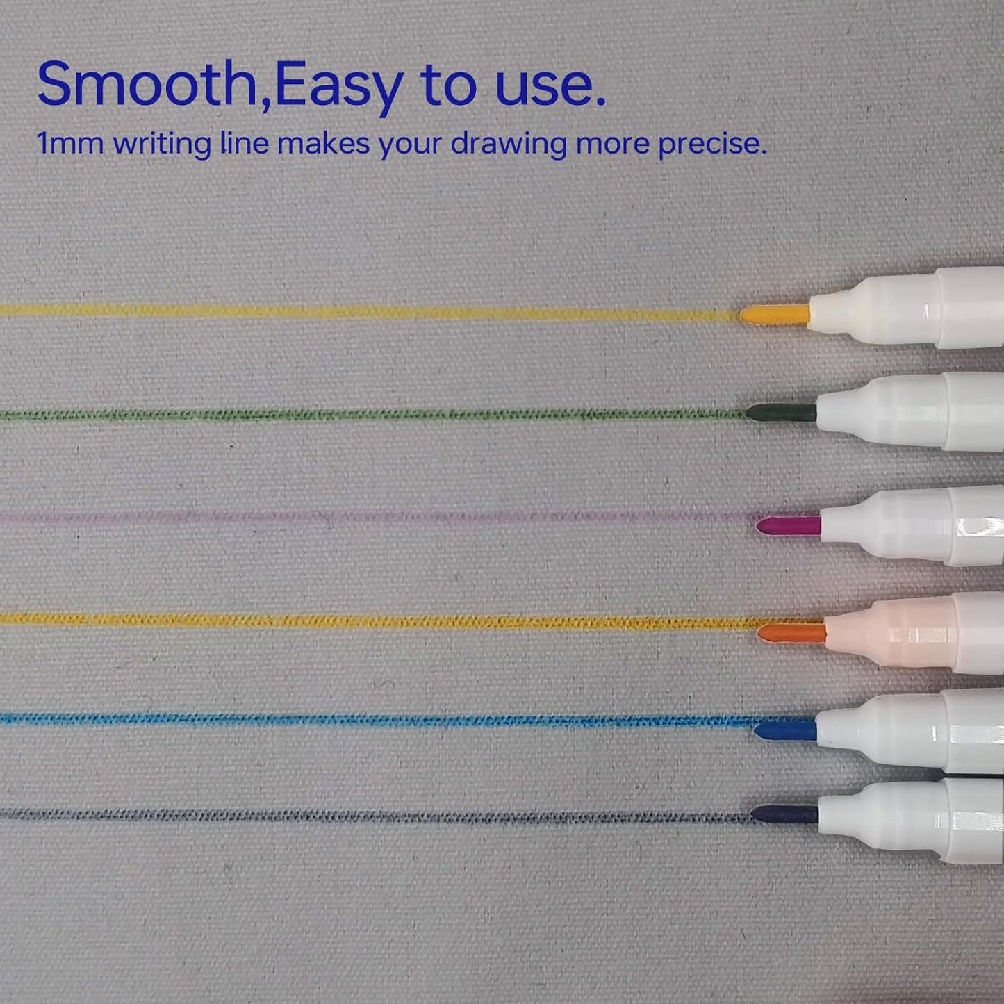 Dinggaogao 12 Pieces Water-Erasable Fabric Pen Set - 6 Colors for Sewing, Embroidery & DIY Tracing Tools