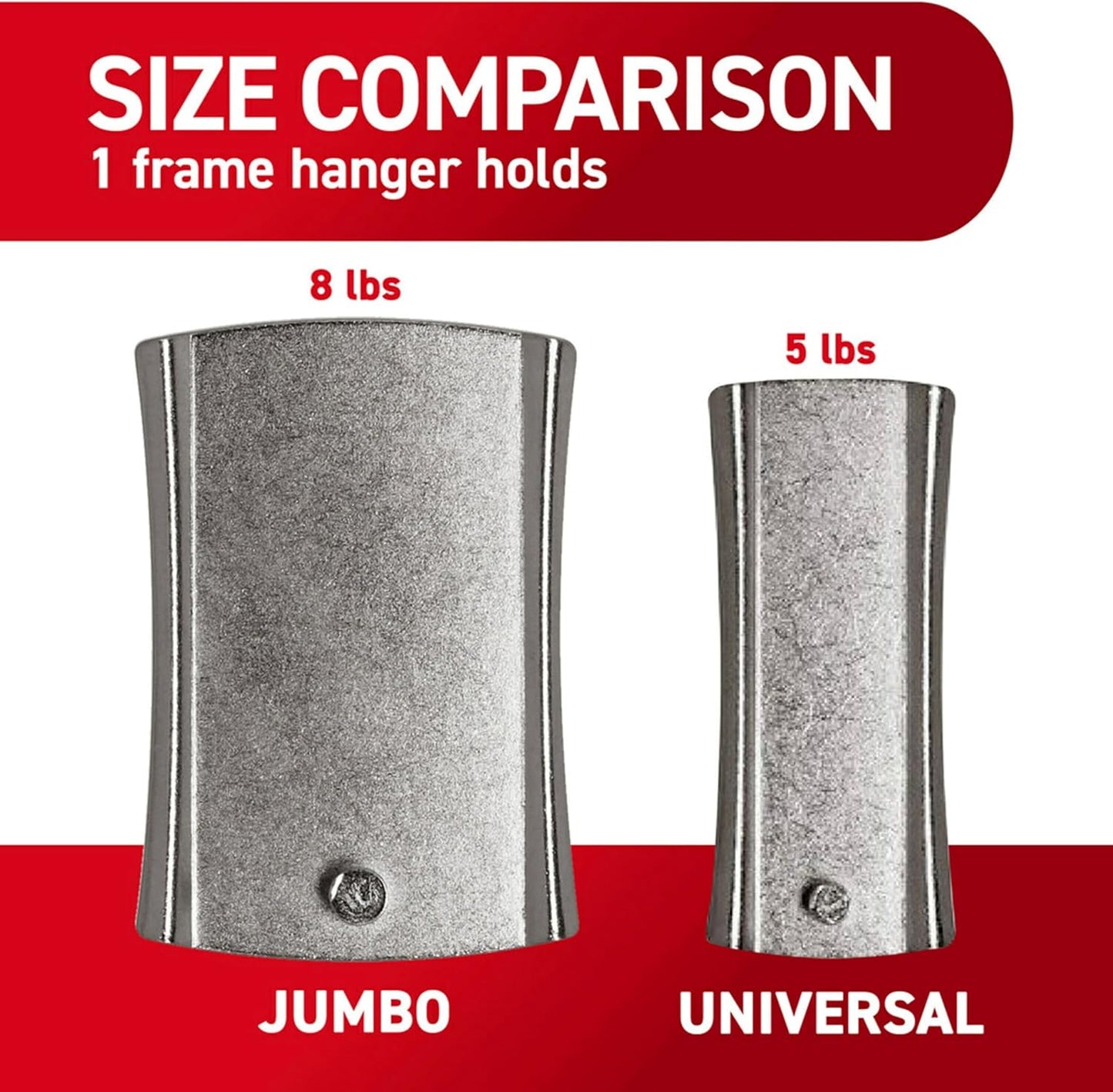 Command Universal Frame Hangers, Damage Free Hanging Picture Hangers, No Tools Frame Hanger for Living Spaces, 3 Metal Picture Frame Hangers and 8 Large Command Strips