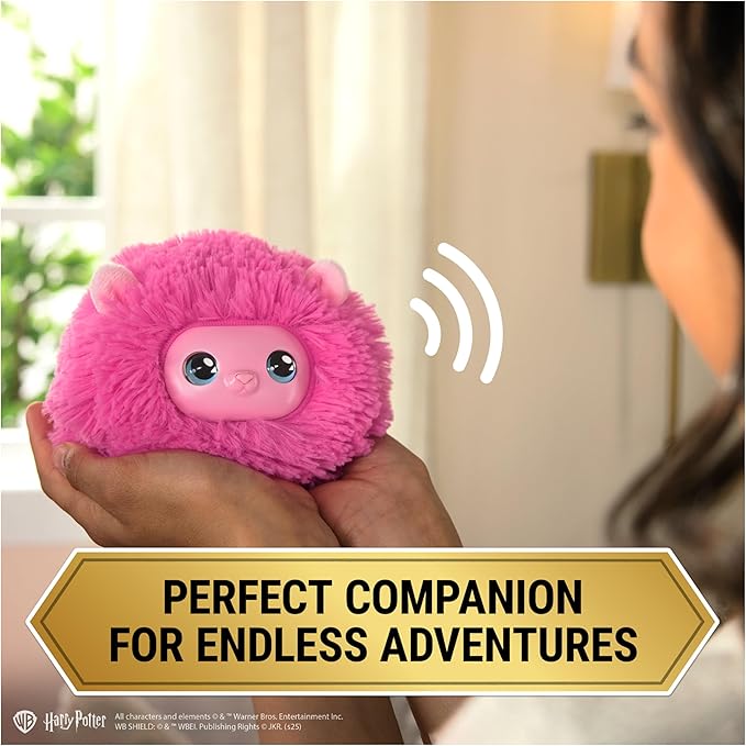 Wizarding World Harry Potter, Interactive Pygmy Puff Plush Toy Pet with Over 35 Sounds & Reactions, Kids Toys, Gifts & Stocking Stuffers for Girls & Boys