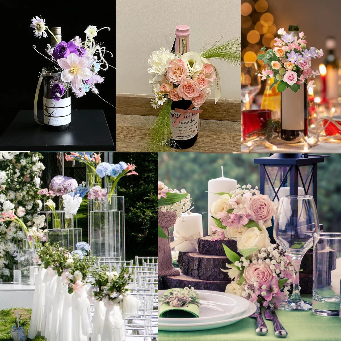 12 Pack Floral Foam Holder Mini Round Hemisphere Floral Foam Blocks with Wire and Tape for Table Wedding Party Wine Flower Bottle Decor