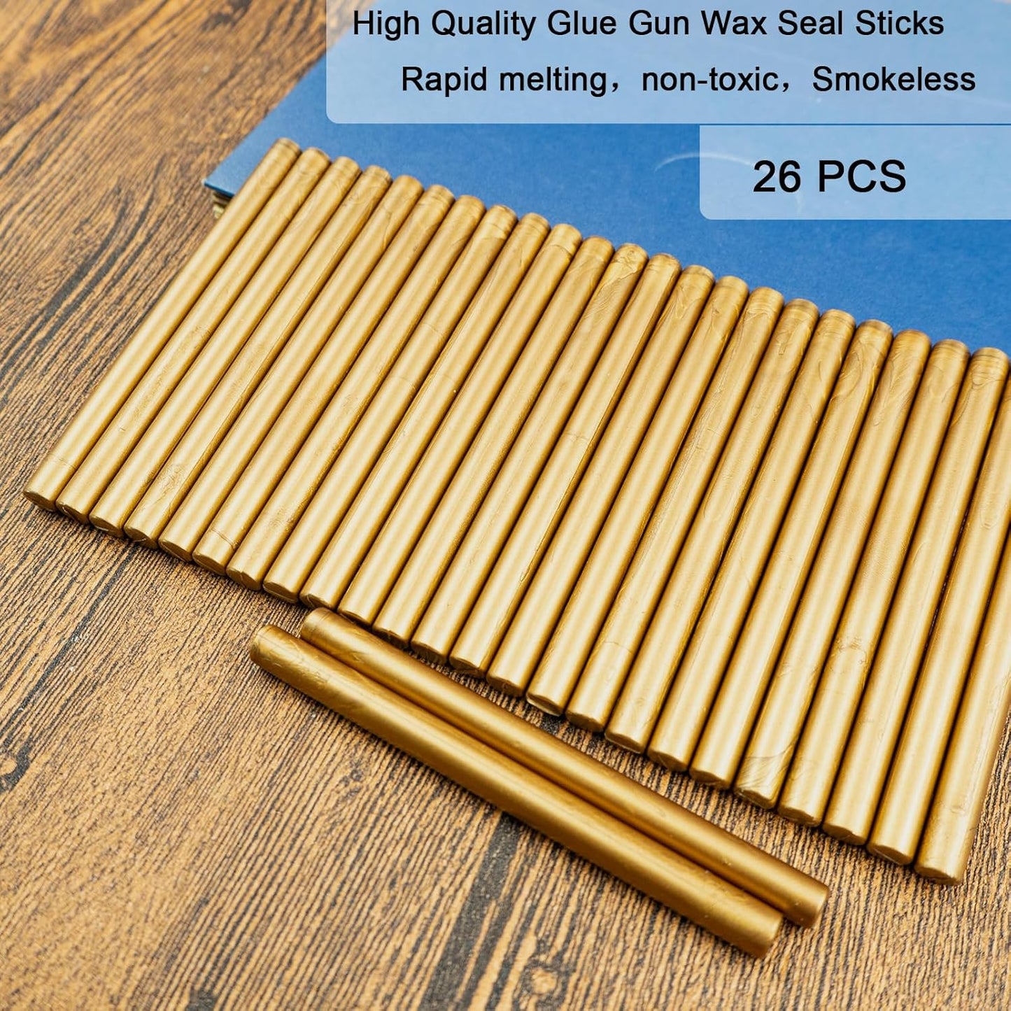 Wax Seal Stick, Ioggtser 26 PCS Mini Glue Gun Wax Seal Stick for Wax Seal Stamp, Sealing Wax Sticks for Wedding Invitations, Cards, Envelopes (Brown)