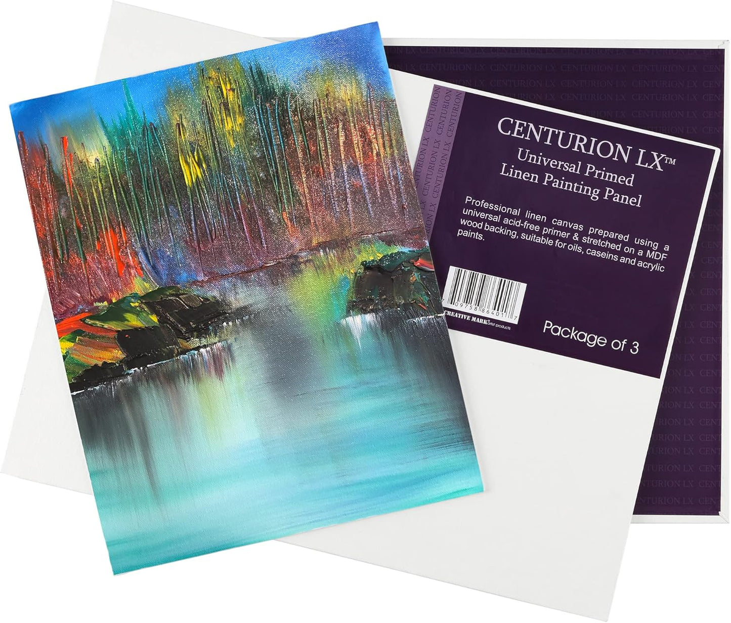 Centurion All-Media Primed Linen Panels - 6x12 3 Pack - 11oz Universal Primed Canvas Boards for Painting, Mounted on MDF Wood, Non-Warping, Ideal for Artists, Professionals, and Painters