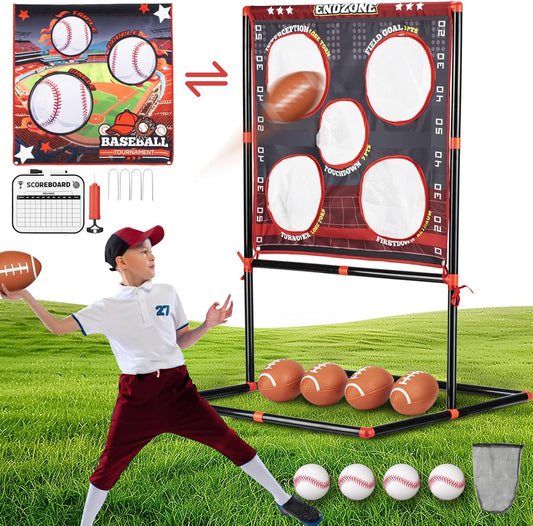Football Toss Game for Kids Ages 3-8 - Outdoor Toy for Backyard, Beach & Camping for Toddlers & Family Party Fun