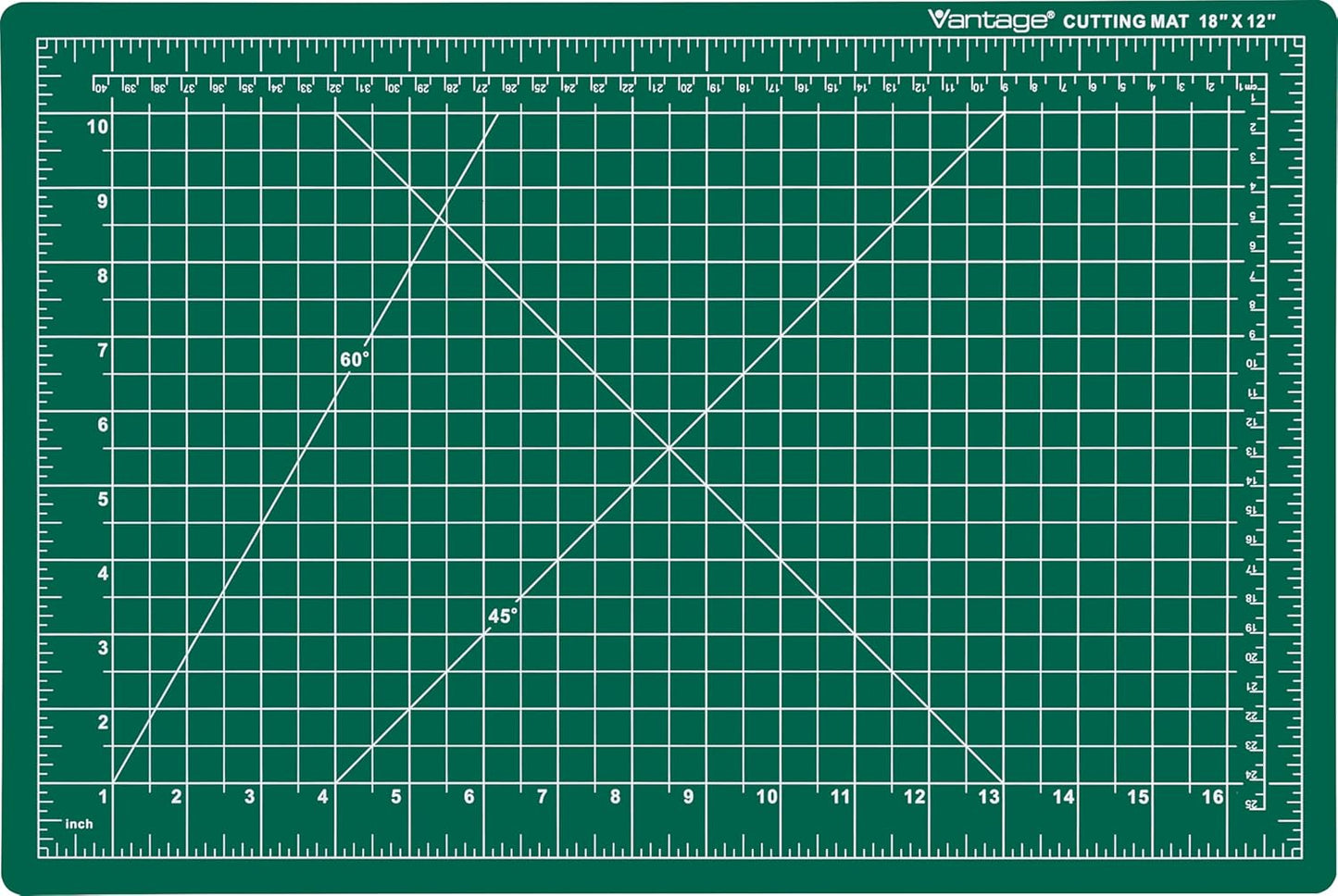 Dahle Vantage 10471 Premium Self-Healing Cutting Mat, 12"x18", 1/2" Grid, 5 Layers for Max Healing, Perfect for Crafts & Sewing, Green
