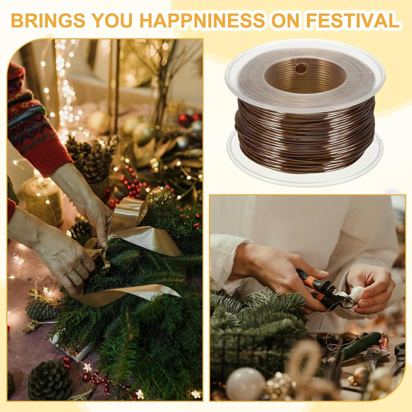 uxcell 18 Gauge / 1mm Anodized Aluminum Wire for Jewelry Craft Making, 102 Feet Bendable Flexible Wire for DIY Home Decor Gardening Sculpture, Bronze