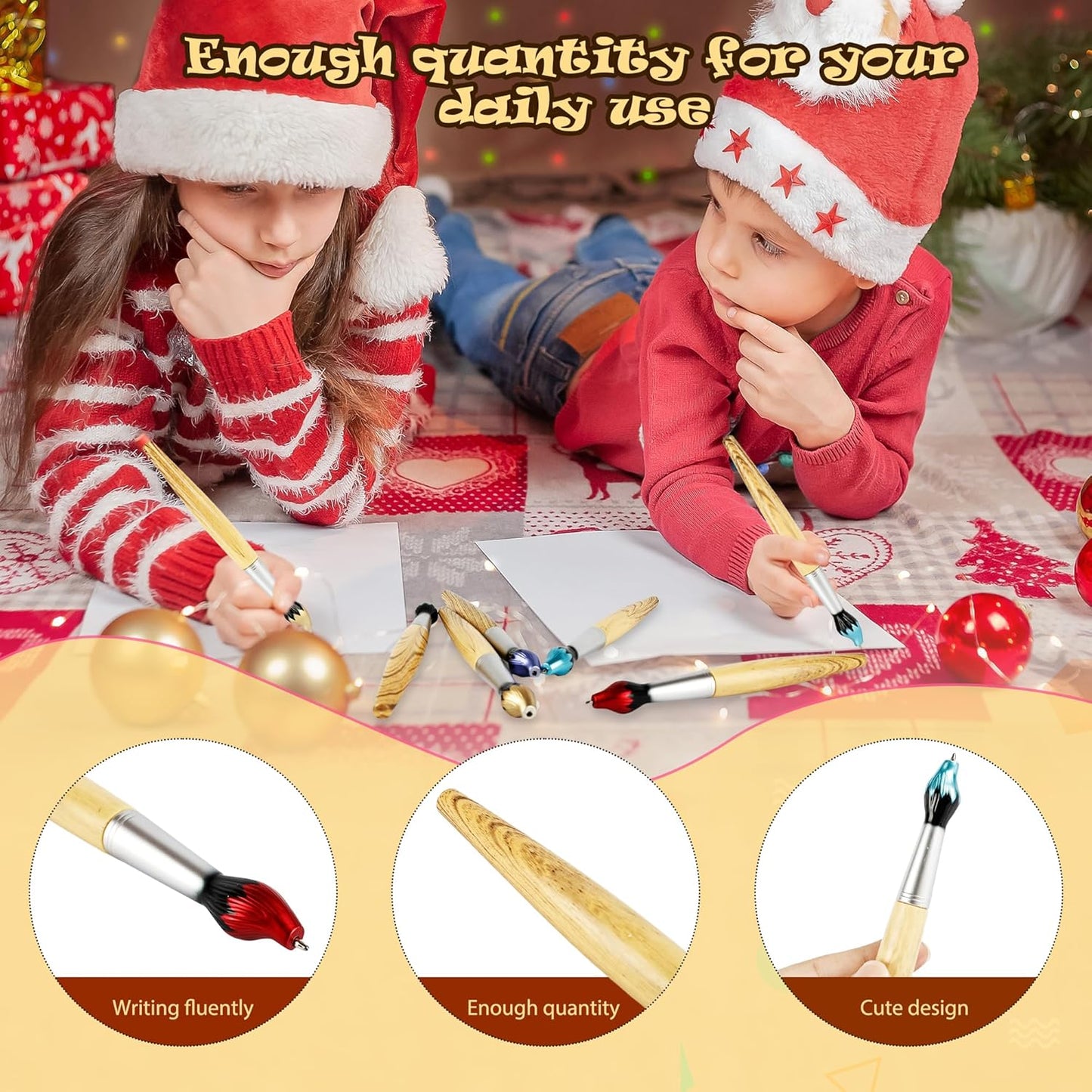 25 Pcs Paint Brush Pens Brush Shape Ballpoint Pen Novelty Paintbrush Blue Ink Pens for Artists School Office Stationery, 5 Colors