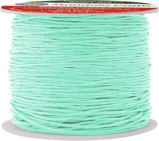 Mandala Crafts 1mm 109 Yards Aqua Cotton Waxed Cord for Jewelry Making Bracelet Cord Waxed String - Beading String Thread Jewelry Cords for Necklaces String