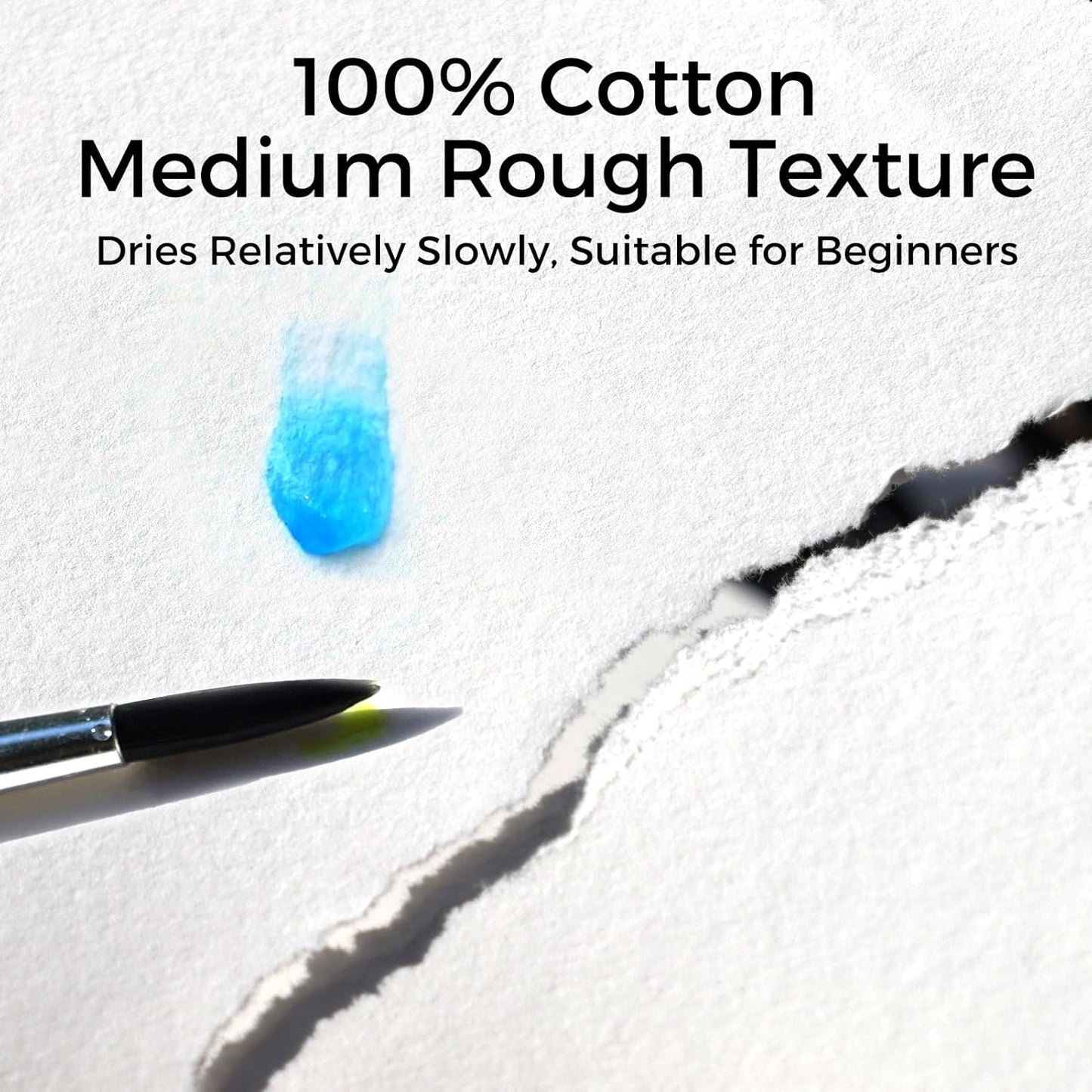 Funto Watercolor Pads, 100% Cotton, 20 Sheets, 7X 5, 140lb/300gsm, Glue Bound, Double-Sided, Easy Tear Heavyweight Art Paper for Painting