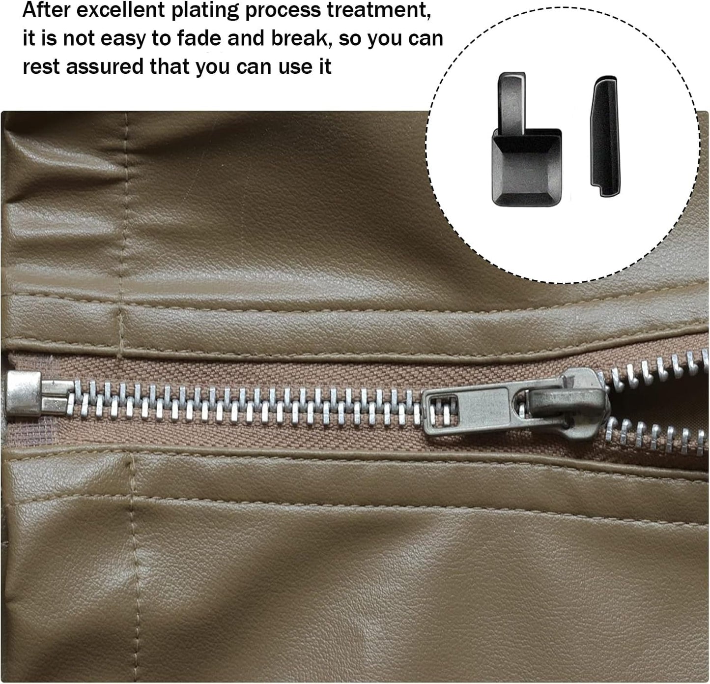 48pcs Zipper Head Slider, Zipper Latch Slider Retainer, 4 Sizes 3 Color Zippers Bottom Sliders Retainer Insertion Pin with 3pcs Zippers Latch for DIY Sewing Replacement Repair Kit