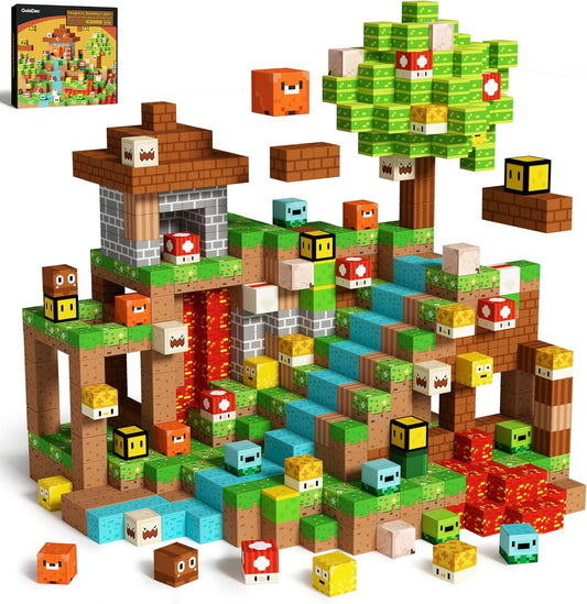 GobiDex 200PCS Magnetic Blocks Game-Based Building Toys for 3+ Years Old Boys Girls, Magnets Toys STEM Sensory Gift for Kids