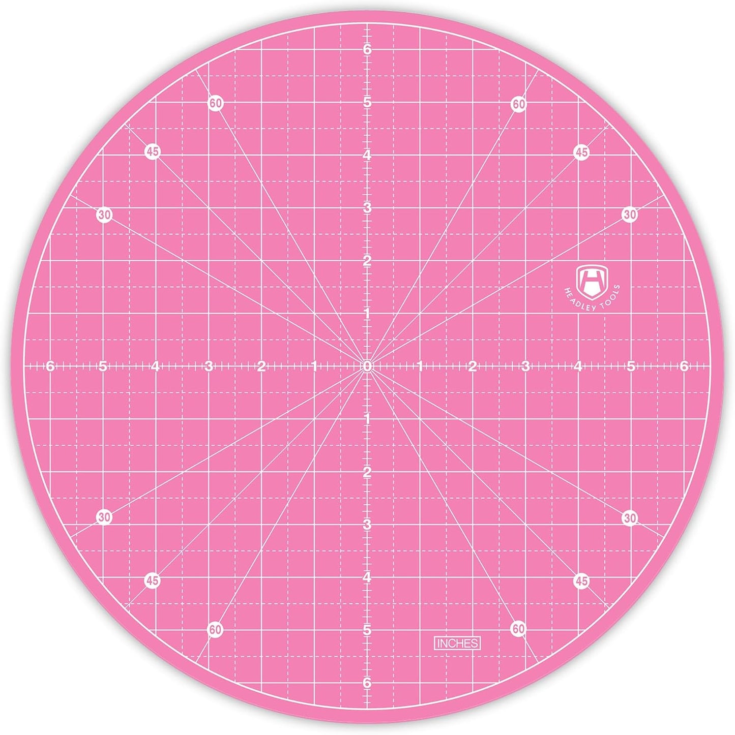 Headley Tools 13"x13" Round Rotating Cutting Mat, Self Healing Mat with 360-Degree Rotation & Anti-Slip Base, Sewing Board Cutting Mat Perfect for Fabric Quilting Leather Hobby Project, Pink