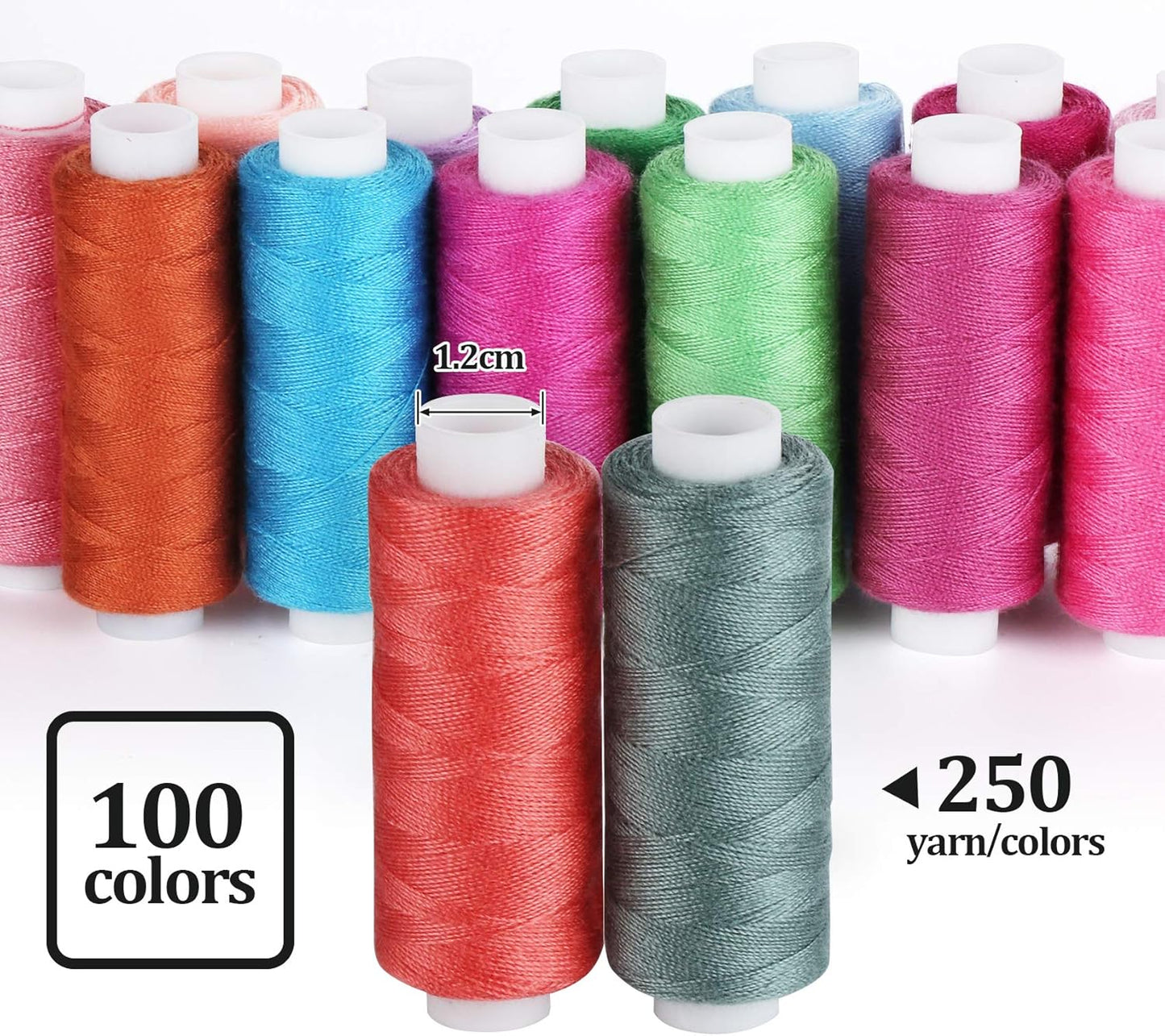 Sewing Thread Set 100 Color, Lemonfilter Thread for Sewing 250 Yards Each Spool Polyester Sewing Threads Assortment for Beginners, Hilos para Coser for Machine Sewing, Hand Stitching or Embroidery