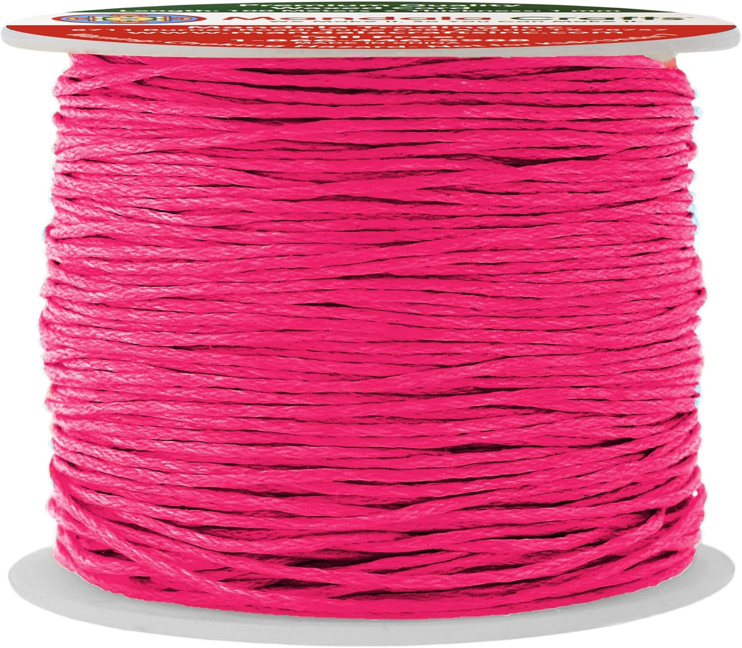 Mandala Crafts 1mm 109 Yards Hot Pink Cotton Waxed Cord for Jewelry Making Bracelet Cord Waxed String - Beading String Thread Jewelry Cords for Necklaces String