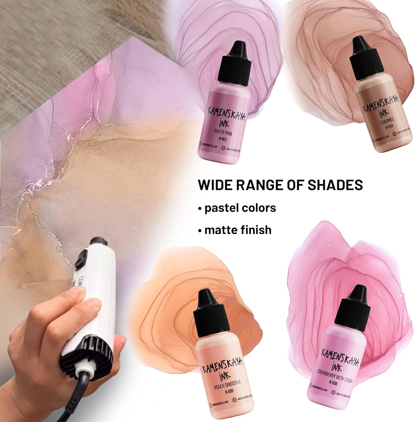 Alcohol Ink Set - 34 Color Variations - Set #20-4 Alcohol Inks x 0.51 fl oz (15 ml)