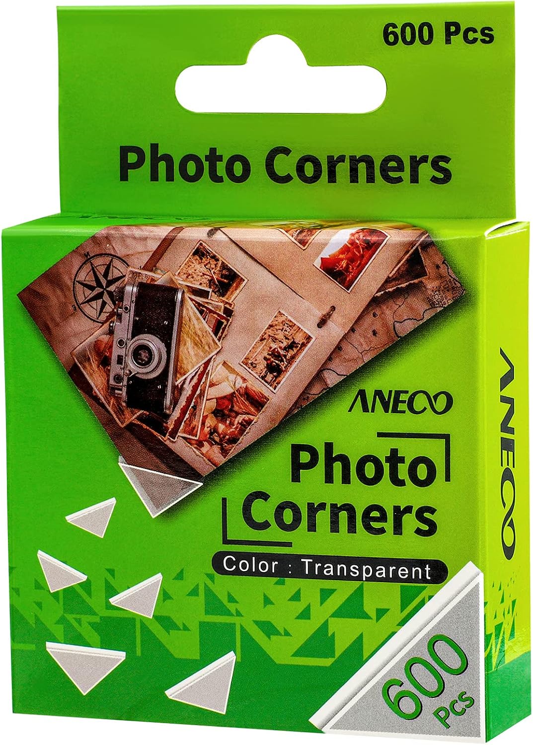 Aneco 600 Pieces Clear Self-Adhesive Picture Mounting Corner Stickers Transparent Acid-Free Photo Mounting Corners for Scrapbooking Diary Journal
