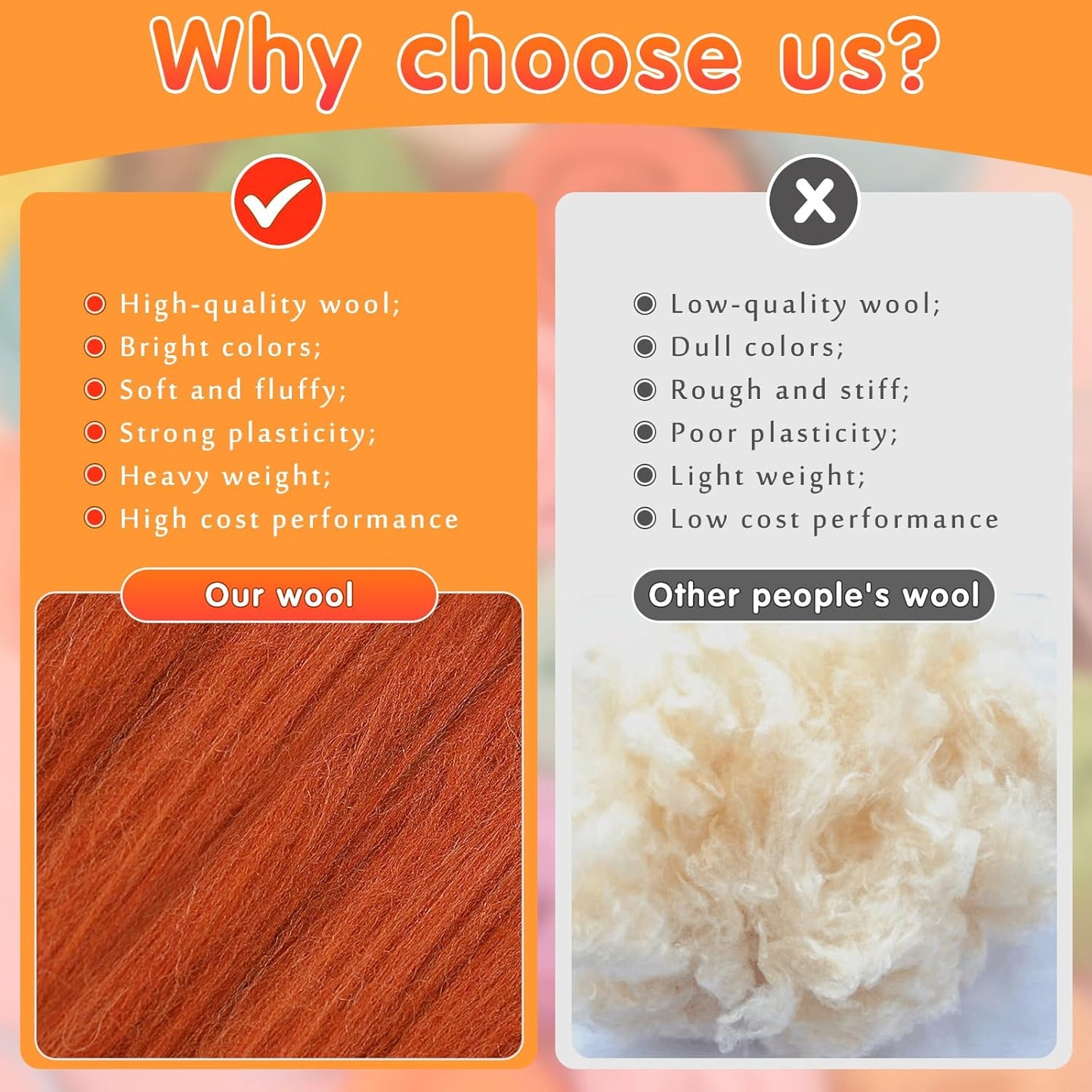 3.53oz Wool Roving Yarn, Wool Felting Supplies, Pure Wool, Chunky Yarn, Spinning Wool Roving for Needle Felting Wet Felting DIY Hand Spinning (Brown)