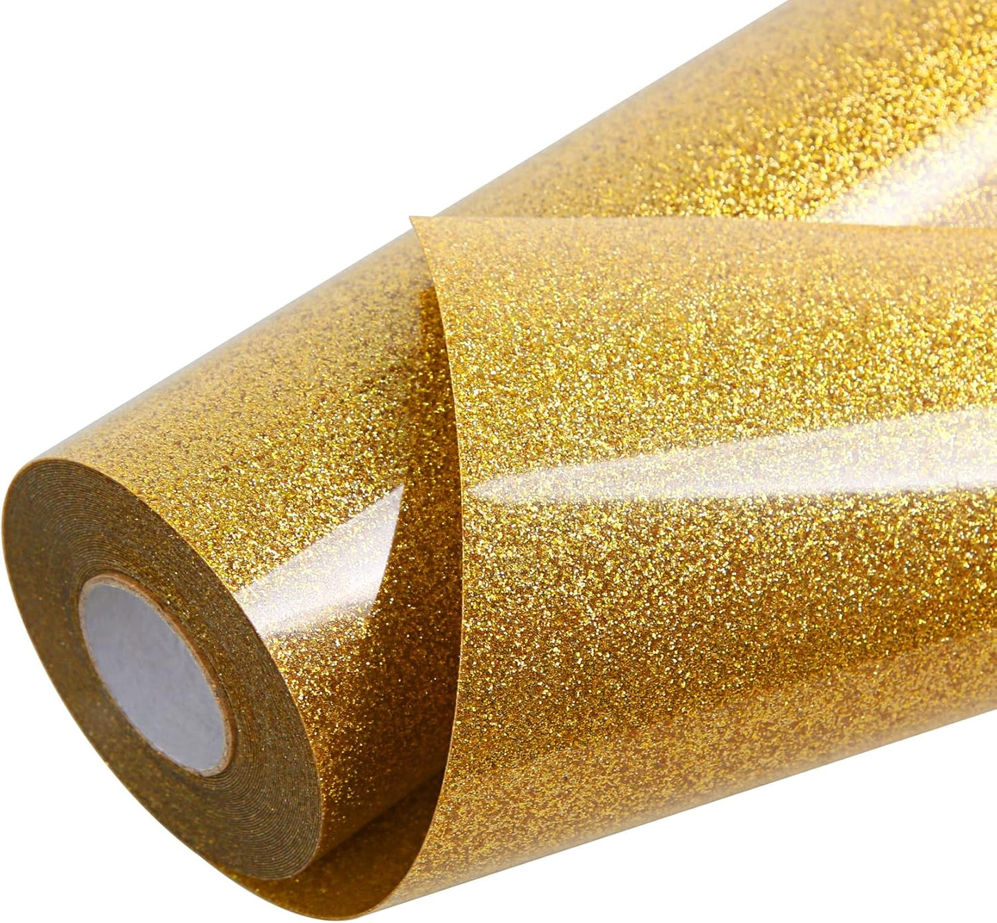 TORC Gold Glitter HTV Heat Transfer Vinyl Roll 12 inch x 20 ft Sparkly Iron on Vinyl for T Shirts Crafts Bulk