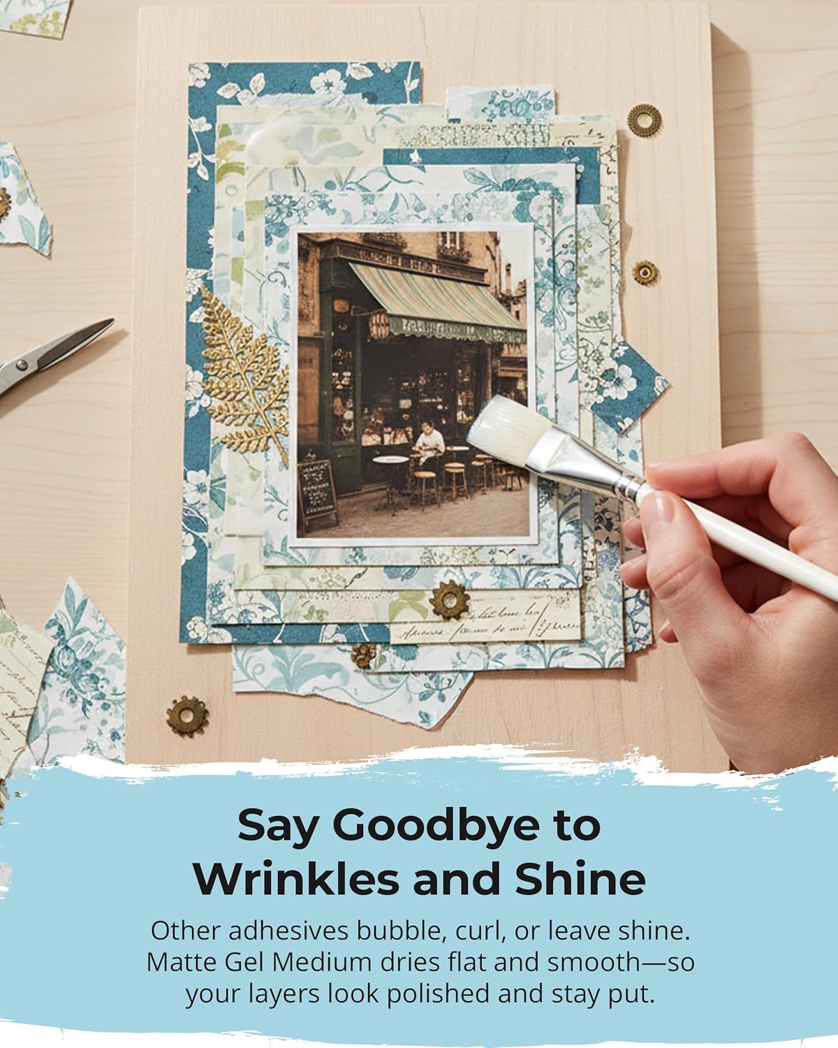 The Crafter's Workshop Matte Gel Medium for Acrylic Paint - Dimensional Clear Texture Paste for Stenciling & Mixed Media Art - Boutique Quality, 8 oz Jar