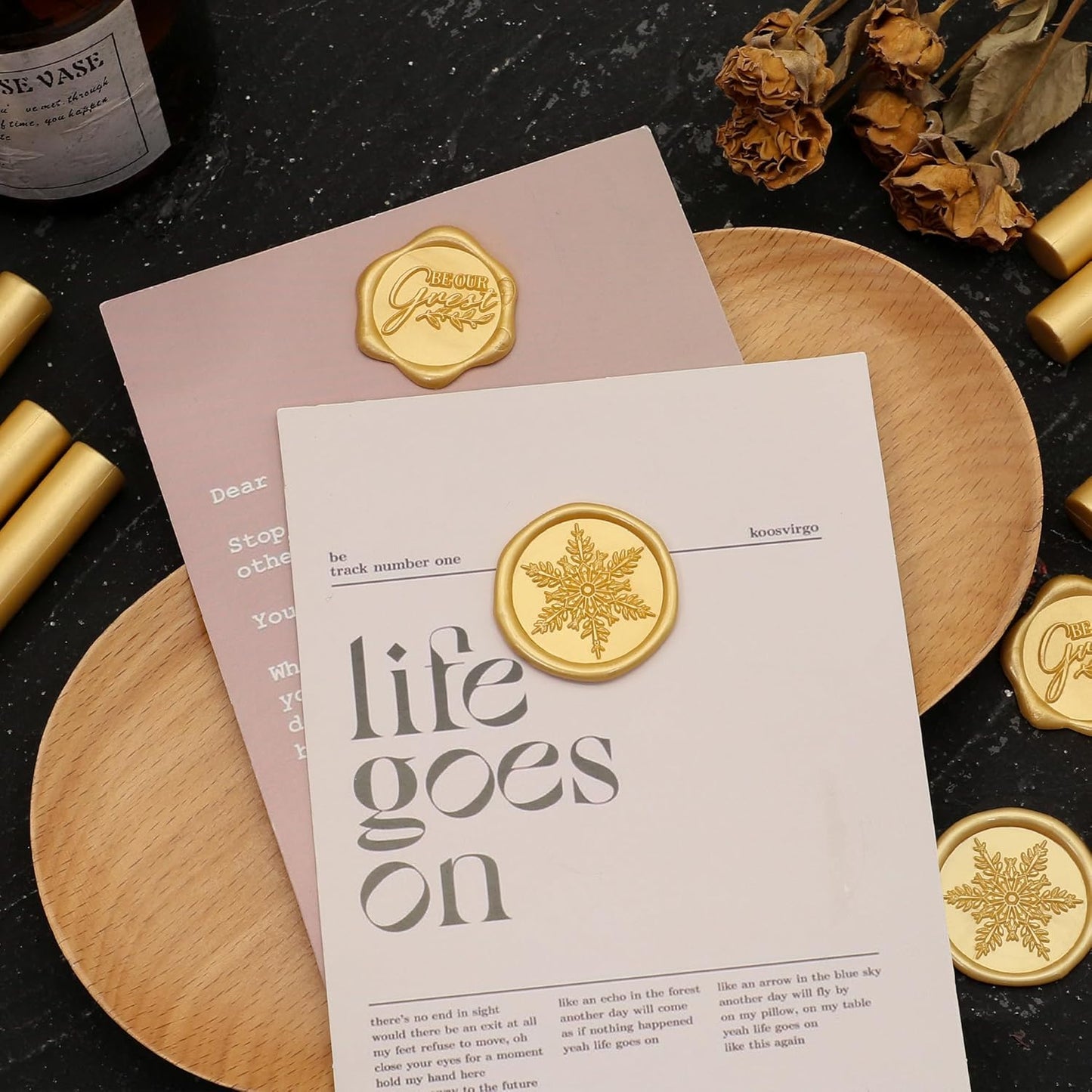 SWANGSA 20 Pieces Glue Gun Sealing Wax Sticks Gold for Wax Seal Stamp, Great for Wedding Invitations, Christmas Cards, Envelopes, Wine Packages, Gift Wrapping (Gold)