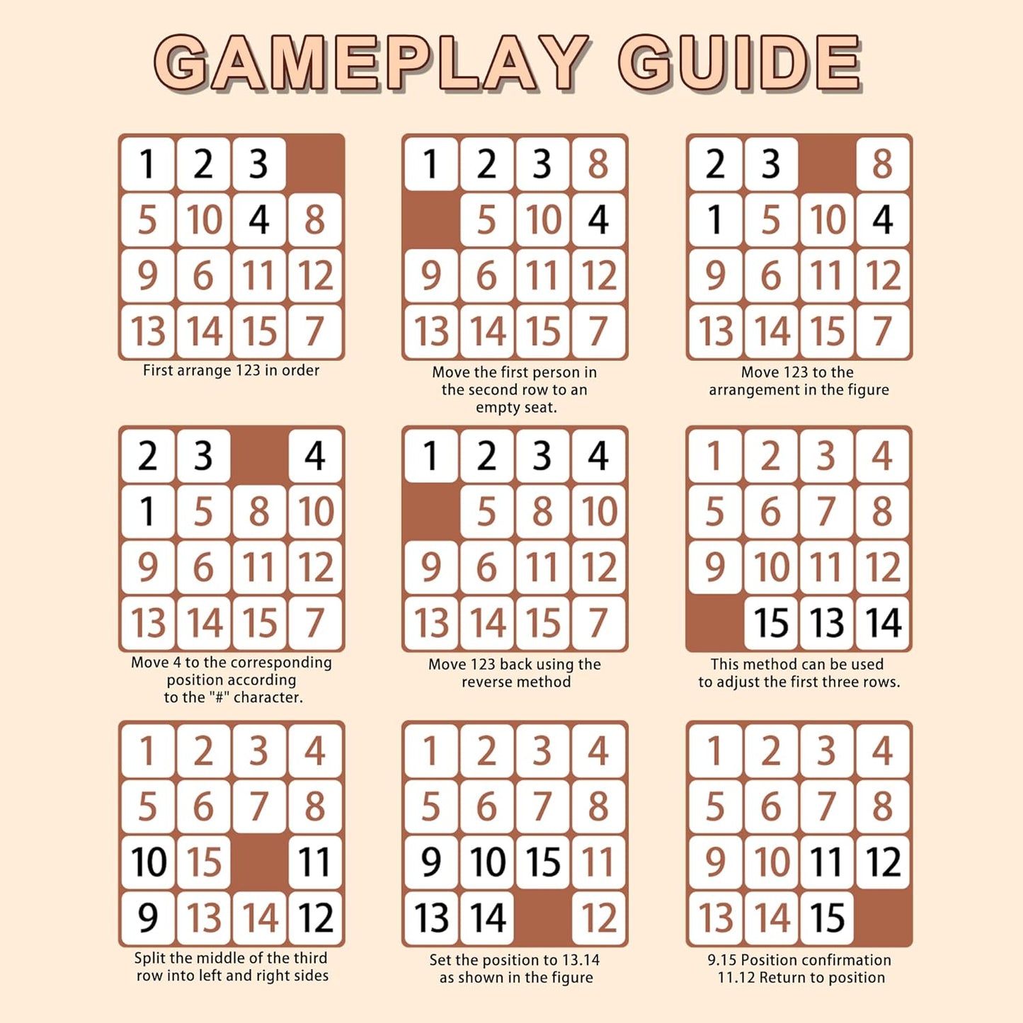 Wooden Number Sliding Puzzle，Brain Teasers Toy Tangram Slide Puzzle Game，Sequential Puzzles Board Game，Educational Toys for Kids and Adults（Number 1-24）