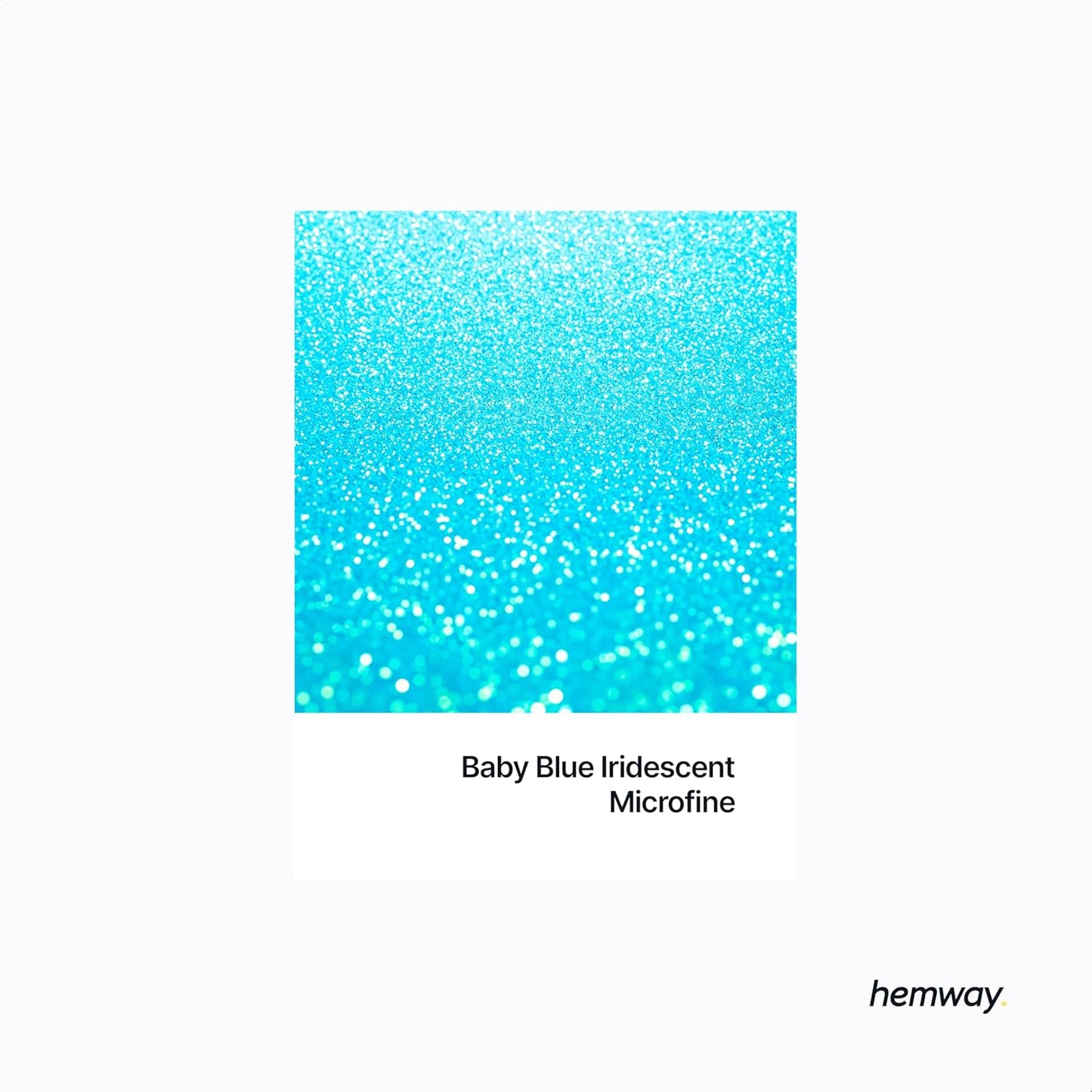 Hemway Polyurethane & Epoxy Resin Glitter 100g / 3.5oz Metallic Crystal Flake Additive for Flooring Jewelry Tumblers Glass Pigment - Microfine (1/256" 0.004" 0.1mm) - Baby Blue Iridescent