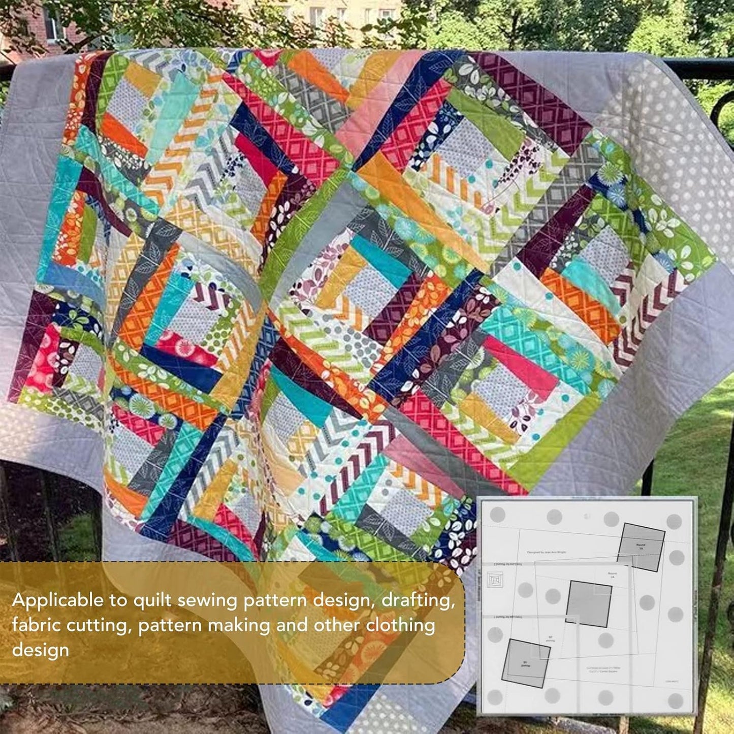 Sewing Rulers, Quilting Rulers Quilting, Curvy Log Cabin Trim Tool Finished Blocks, Template Patchwork Sewing DIY Ruler[6 inch]