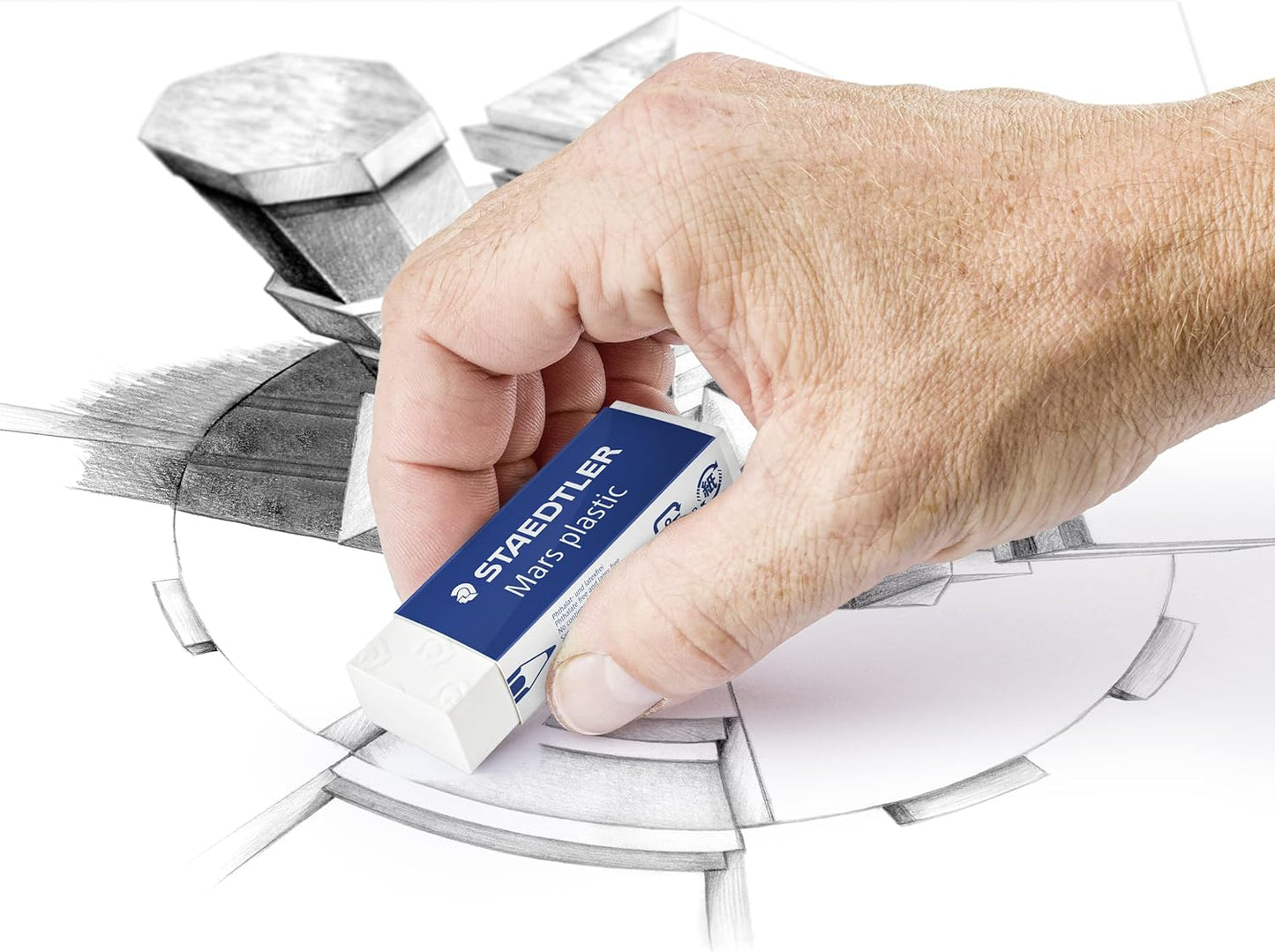 STAEDTLER Mars Plastic Vinyl Erasers (20-Pack), White Erasers for Clean & Precise Results - Latex-Free, Minimal Crumbling
