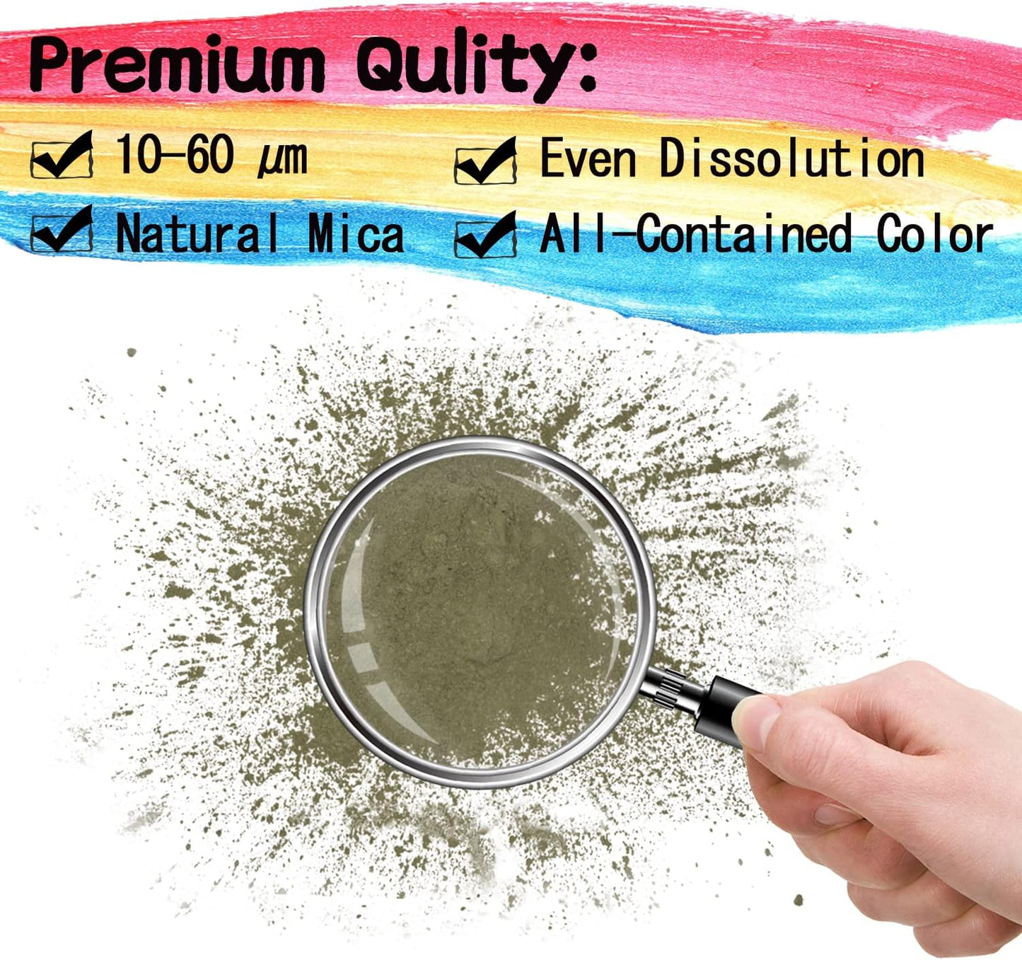 Mica Powder - 60g Mica Powder for Epoxy Resin - Pearl Pigment Powder Dye for Resin/Eye Shadow/Soap Making/Nails/Bath Bombs etc. (Dark Green)