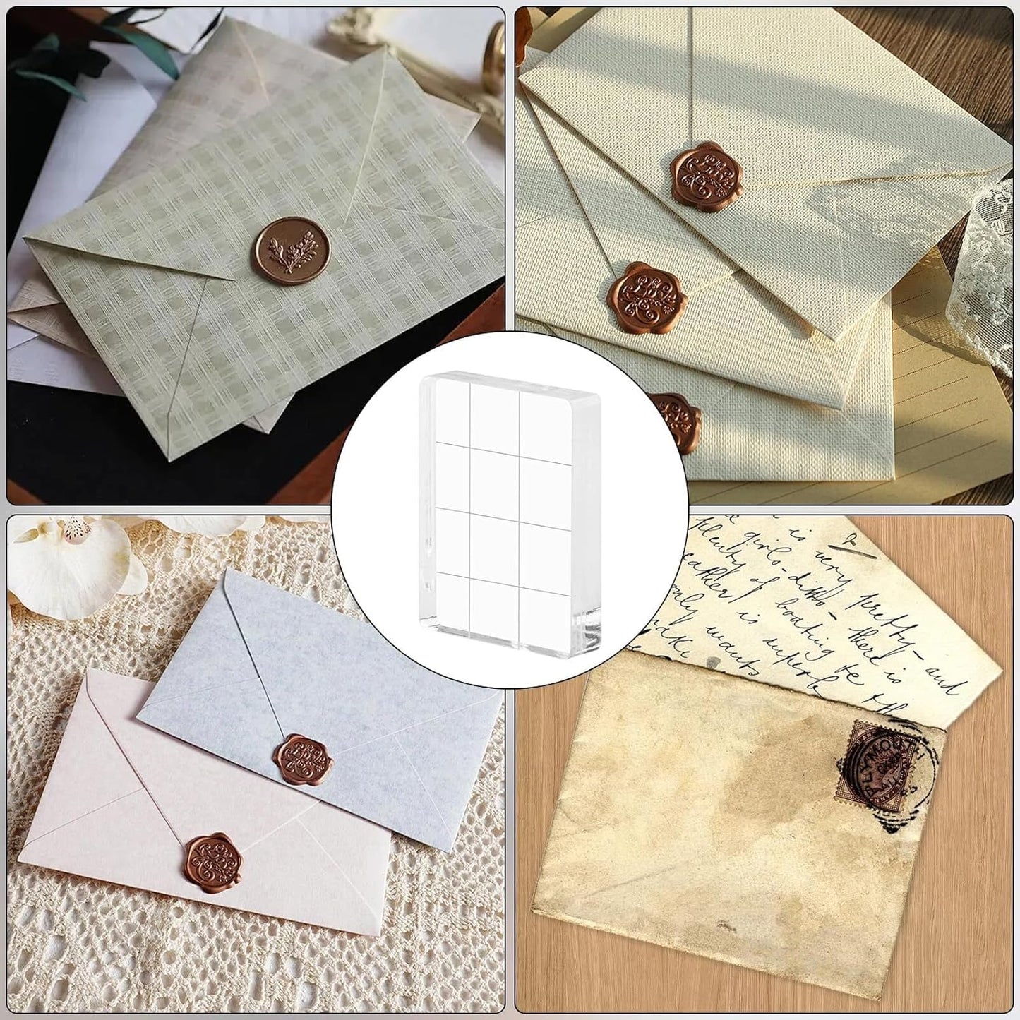 6Pcs Acrylic Stamping Block, Clear Acrylic Block for Stamping, Stamp Block Decorative Stamp Block for Scrapbooking Crafts Making