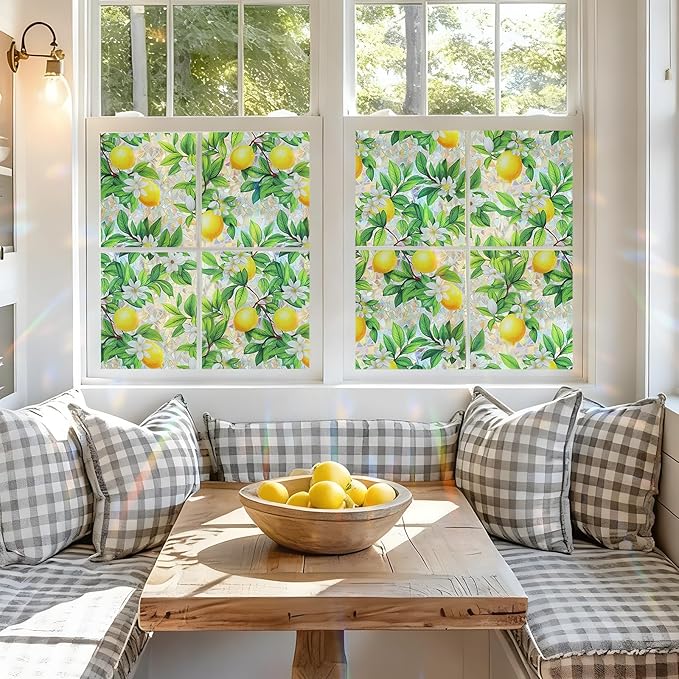 Window Privacy Film Home Room Bathroom Spring Decor Car Decorations One Way Privacy Window Clings Decals Tint Door Cover Rainbow Renter Friendly Stickers Static Cling Stained Glass Windows